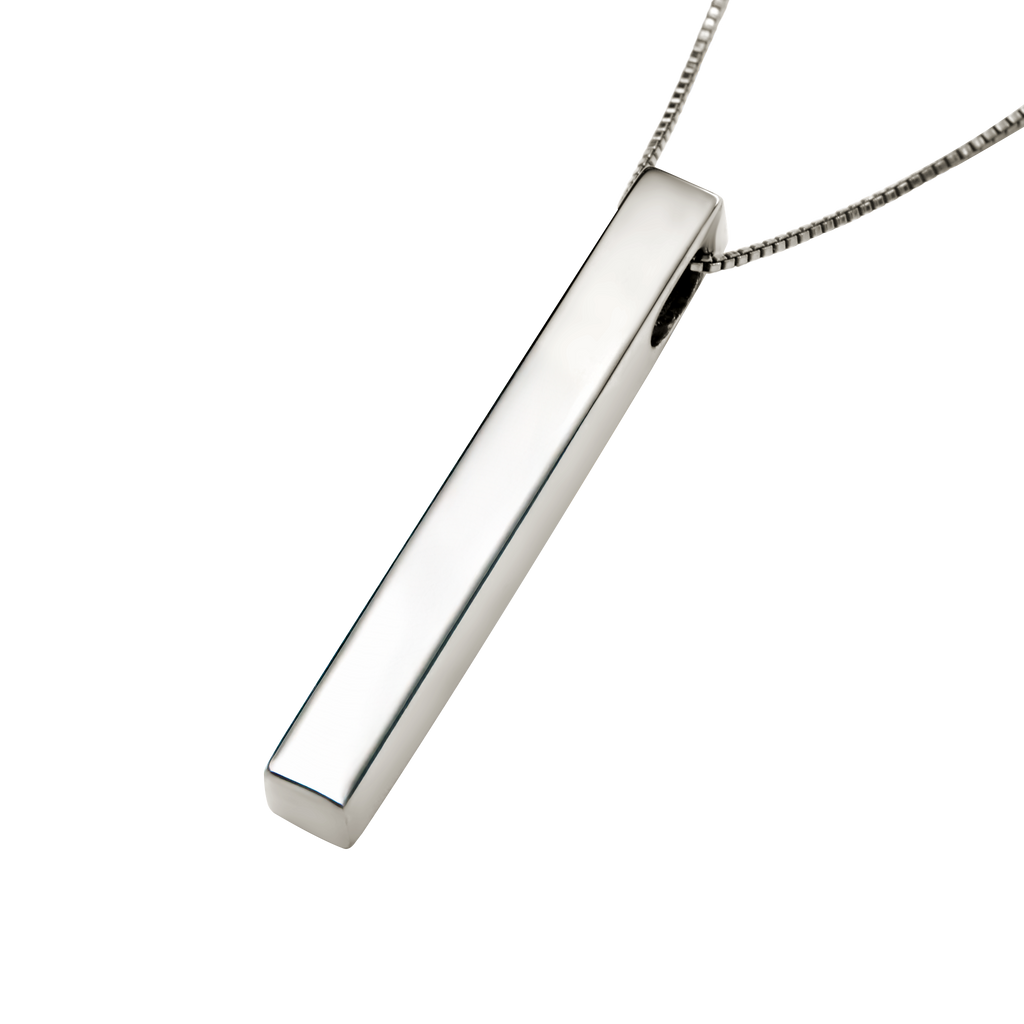 Engravable Vertical Name Bar Pendant — Custom Date/Name Vertical ID Necklace, Father's Day gift, Birthday gift