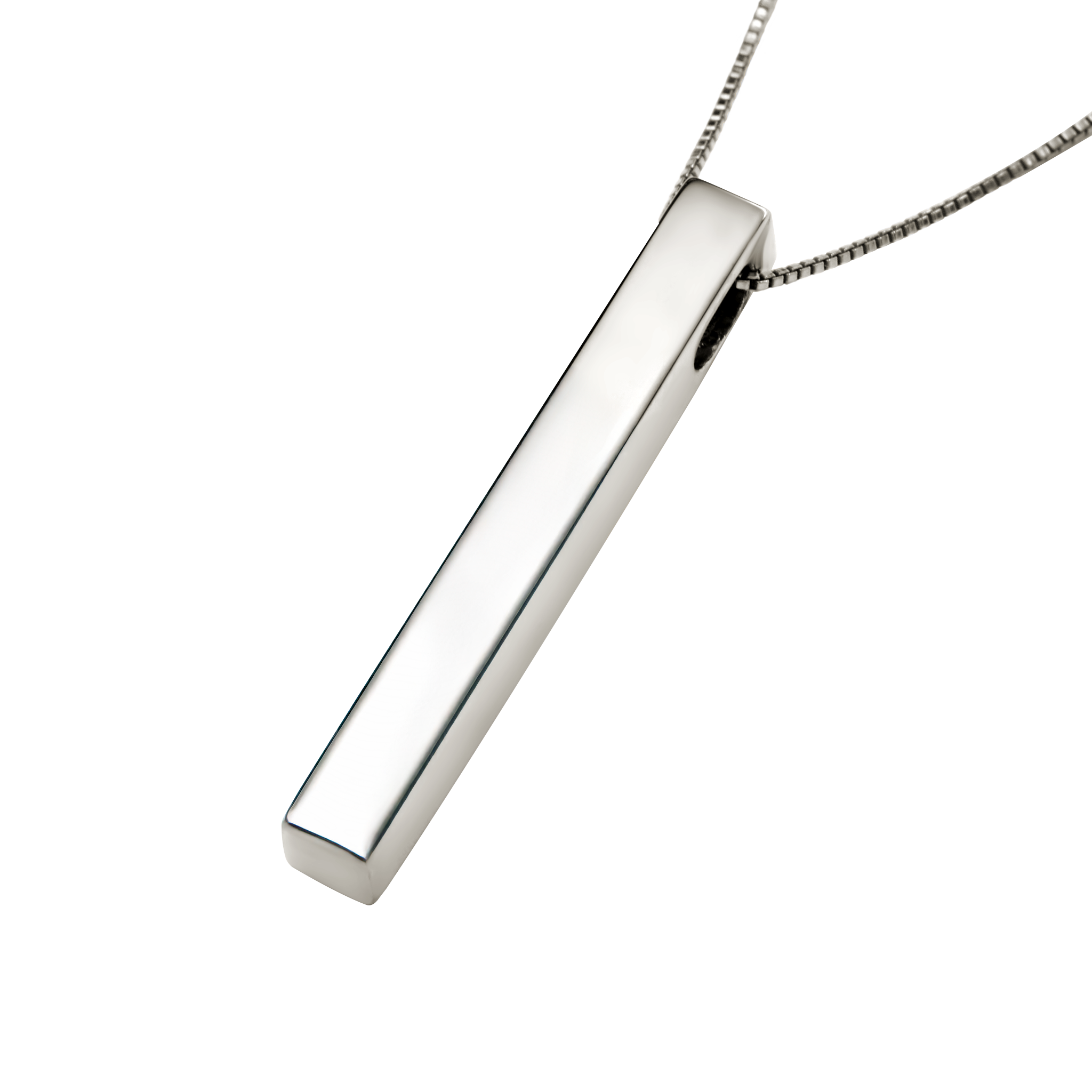 Engravable Vertical Name Bar Pendant — Custom Date/Name Vertical ID Necklace, Father's Day gift, Birthday gift