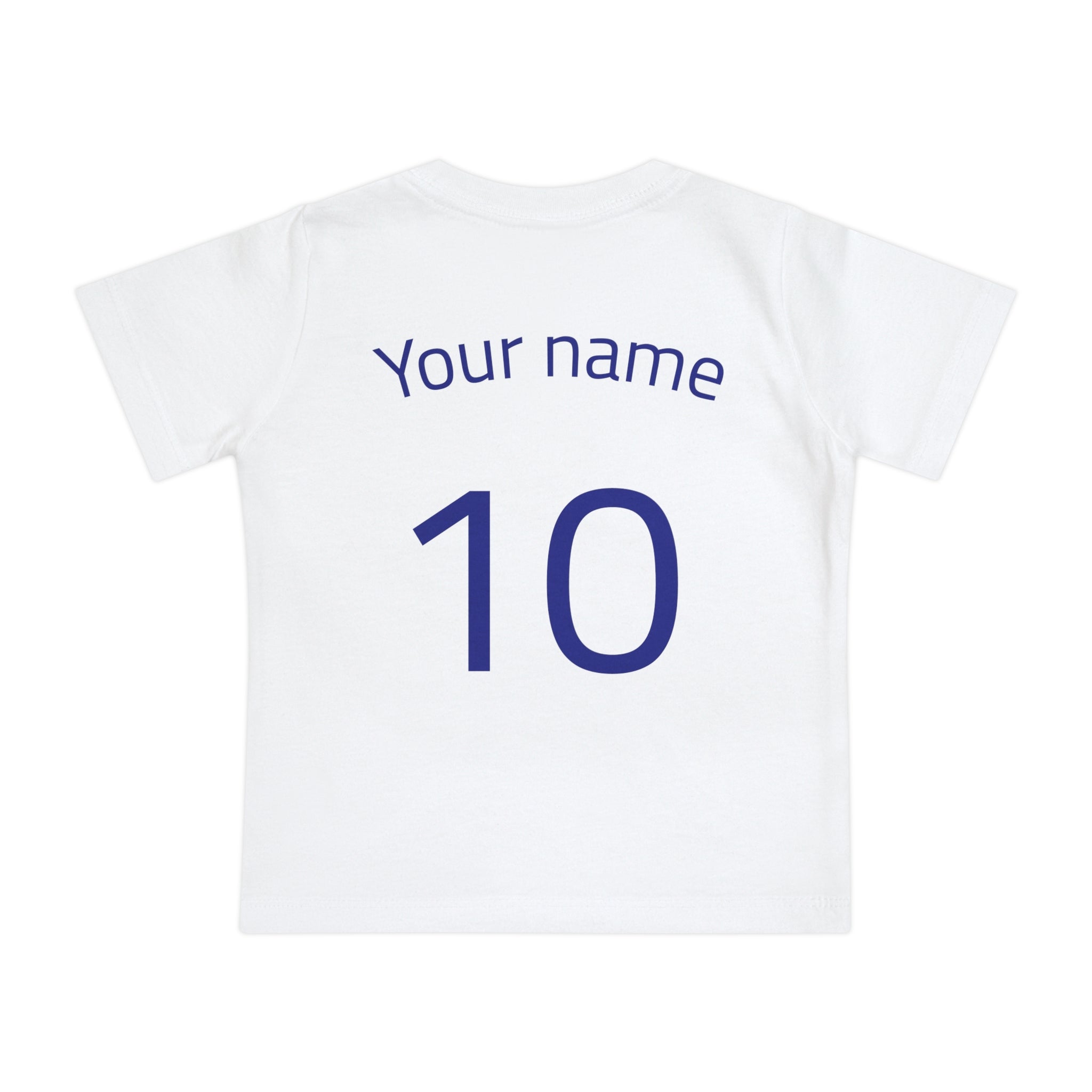Baby Brasil Soccer Jersey Tee — Custom Name & Number (Brazil Crest)