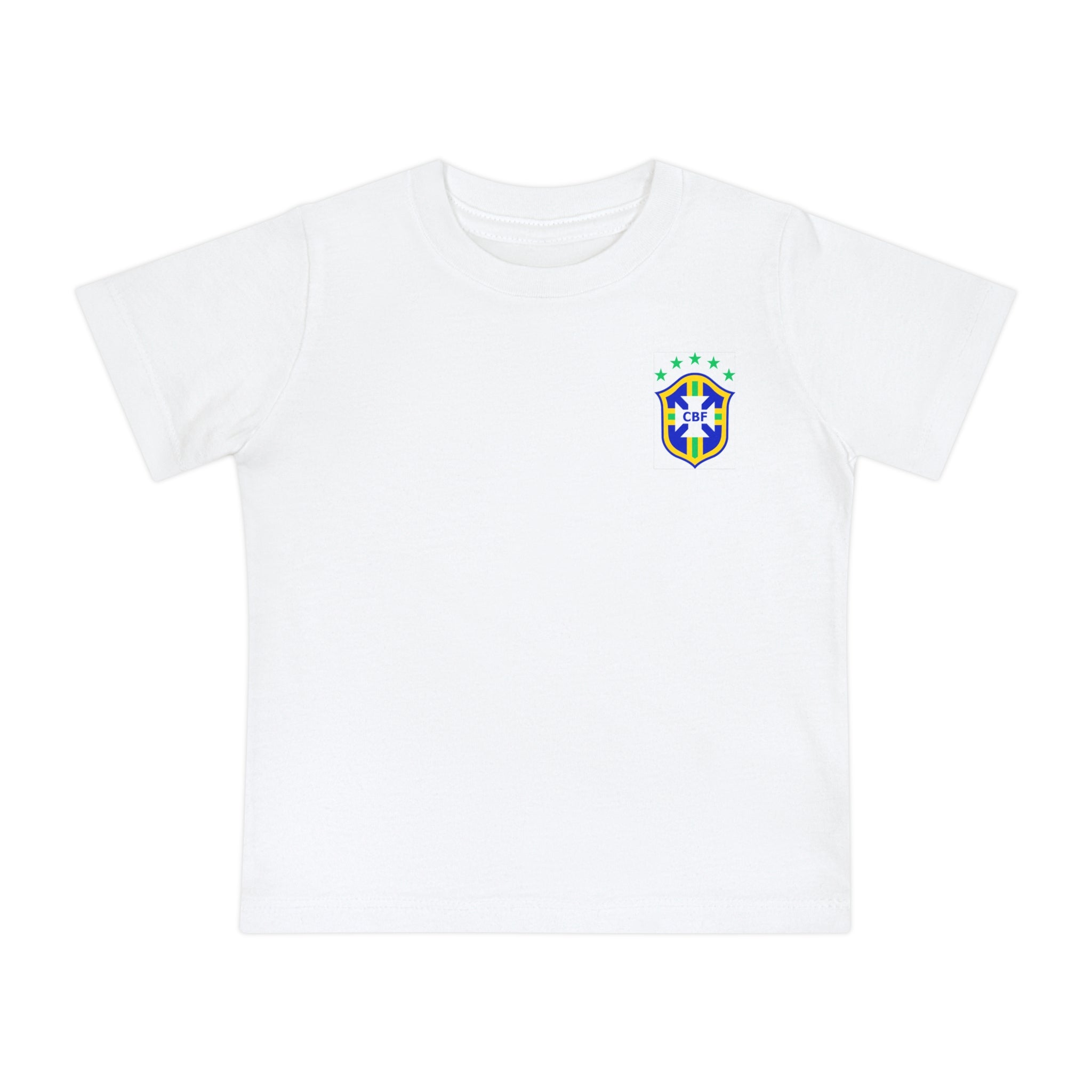 Baby Brasil Soccer Jersey Tee — Custom Name & Number (Brazil Crest)